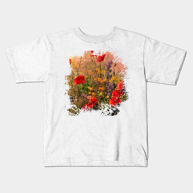 Red poppy. Wildflowers Kids T-Shirt by CatCoconut-Art